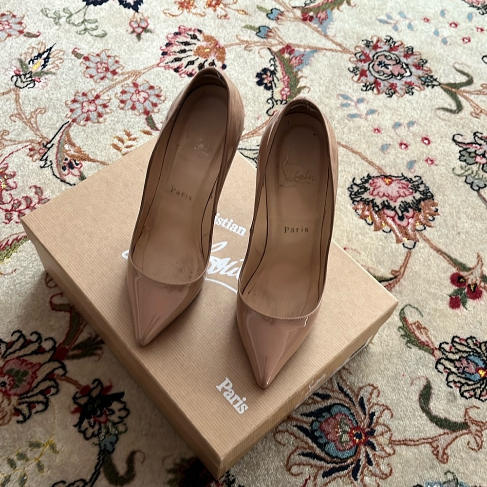 Christian Louboutin pigalle beige patent leather